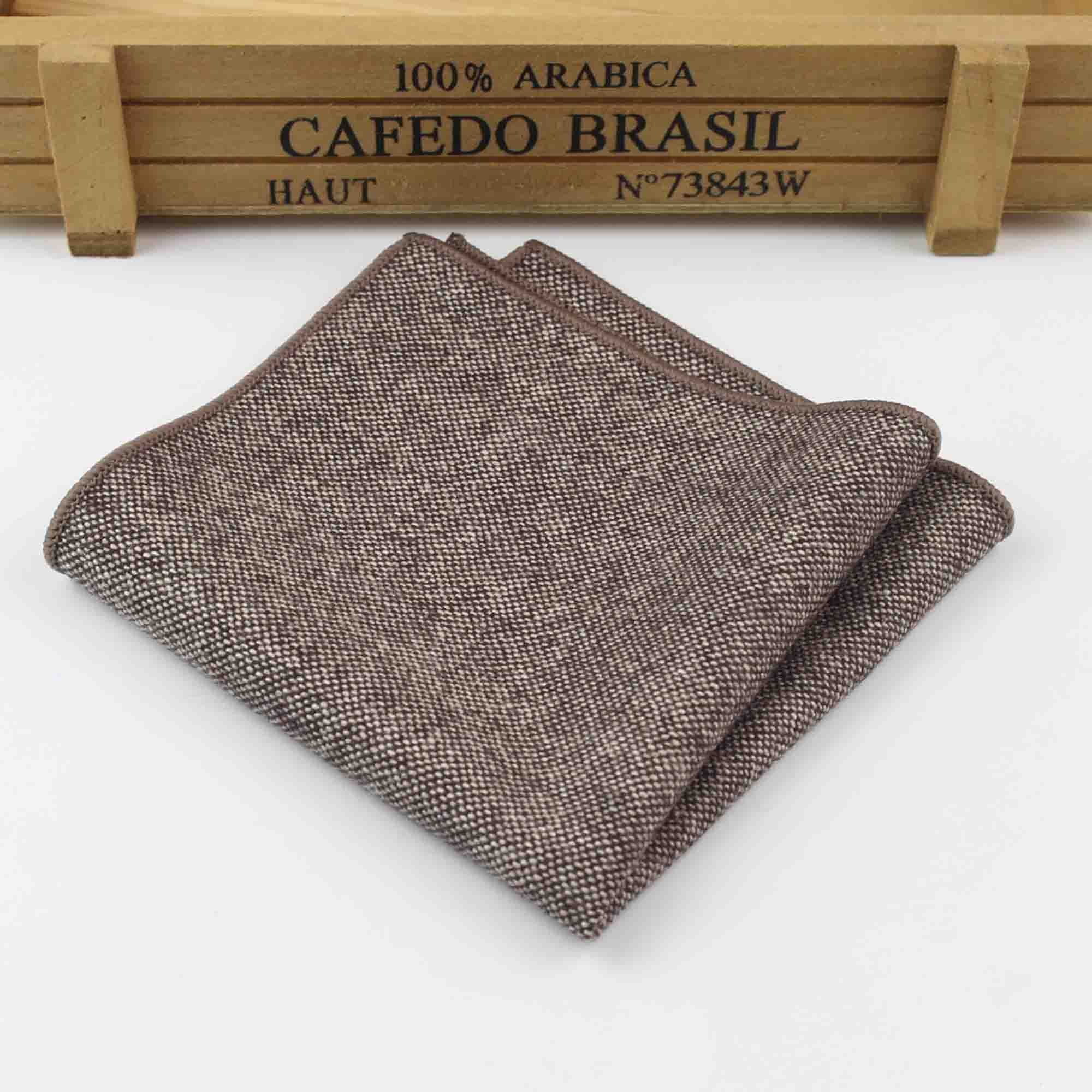 High Quality Wool Cotton Pocket Square Skinny Handkerchief Narrow Solid Color Slim Clothing Accessories