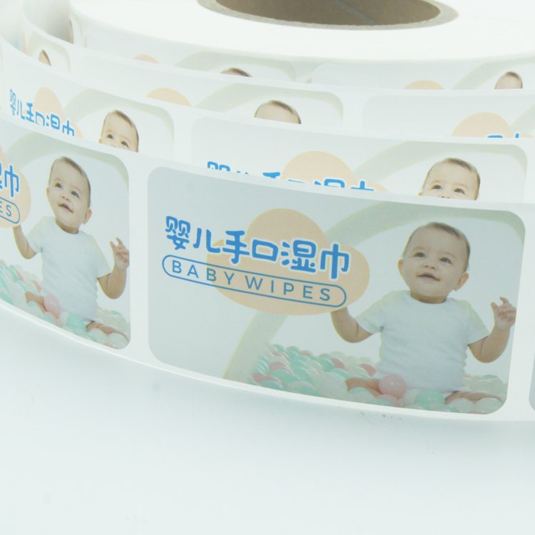 Manufacturer Custom Supplier Printing Hot Sold Waterproof Self Adhesive Baby Wet Wipe Sticker Packaging Labels