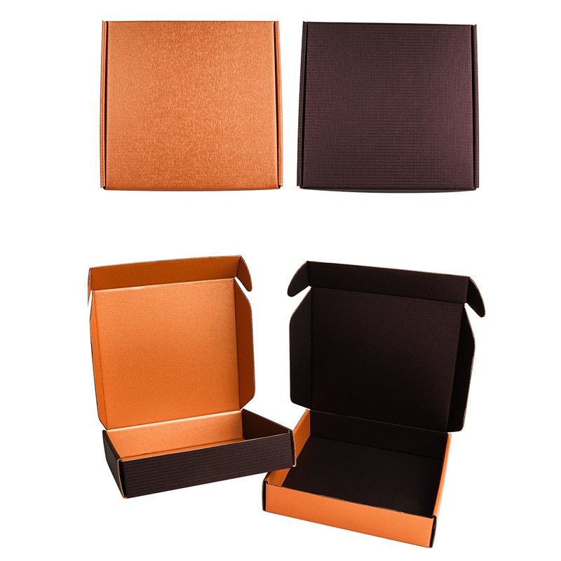 ready to ship ebmossing kraft black mailer shipping box with customized logo printing for garment/cosmetic/skincare and gifts