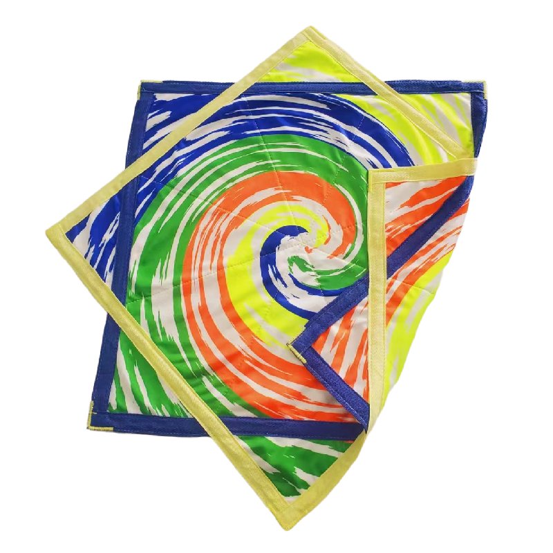 Custom 68cm Dapo Star 8 angles Handkerchief Uv Sewing Double-side Print Spinning Cloth Flowstar For Music Party