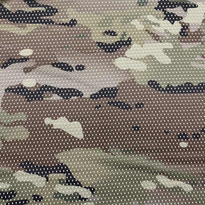 100% polyester custom printed camo mesh fabric for outdoor camouflage uniform men jacket hat bag
