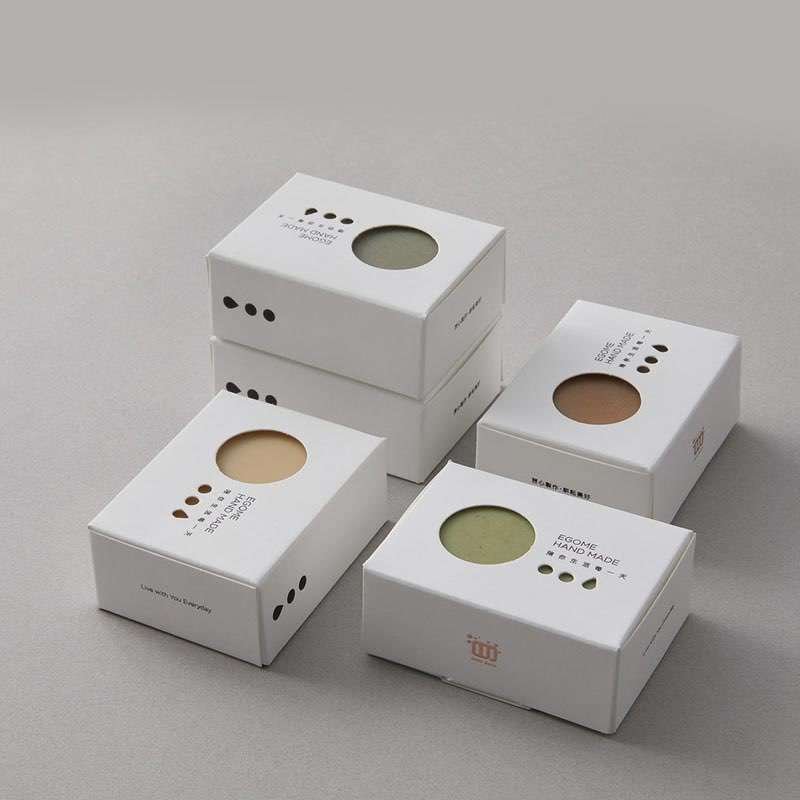 Eco friendly custom clear packaging bar soap box with window paper packaging boxes for soap