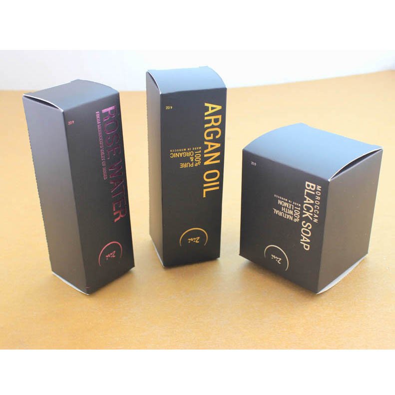 Custom Logo Printed Packaging Boxes black Paper Box with pink hot stamping paper box