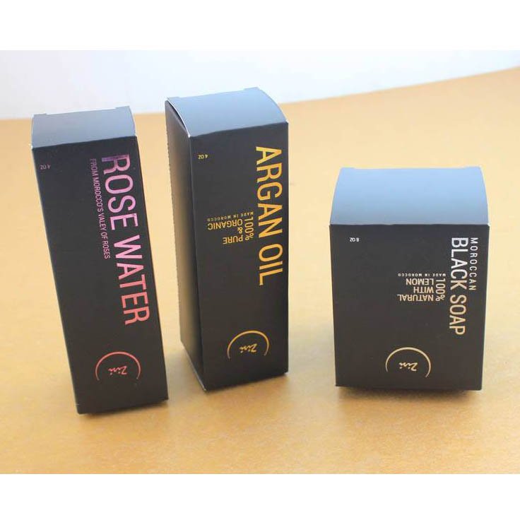 Custom Logo Printed Packaging Boxes black Paper Box with pink hot stamping paper box