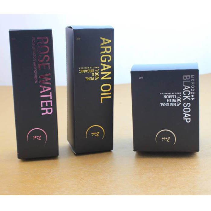 Custom Logo Printed Packaging Boxes black Paper Box with pink hot stamping paper box