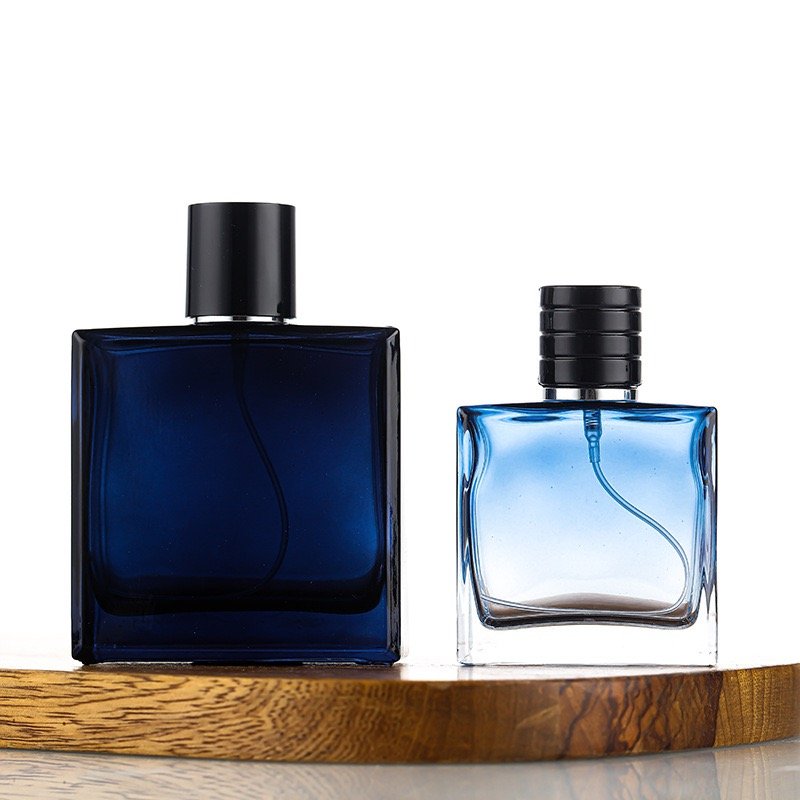 Hot Selling 50ml 100ml Empty Flat Perfume Glass Bottle Fragrance Perfume Bottle Refillable Perfume Glass Bottle