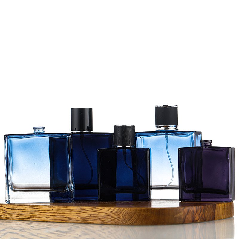 Hot Selling 50ml 100ml Empty Flat Perfume Glass Bottle Fragrance Perfume Bottle Refillable Perfume Glass Bottle