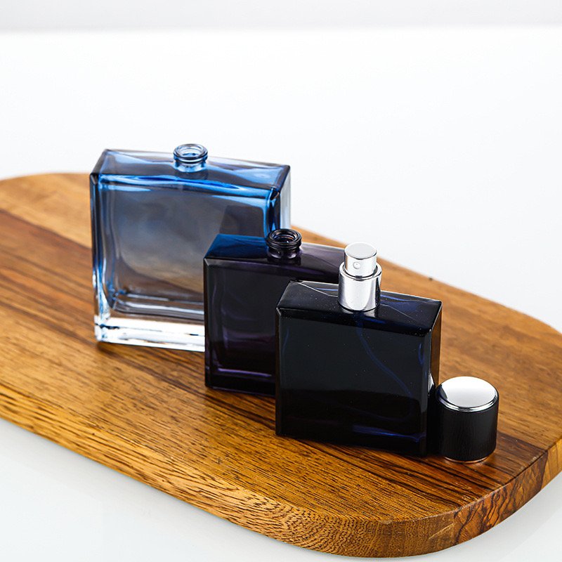 Hot Selling 50ml 100ml Empty Flat Perfume Glass Bottle Fragrance Perfume Bottle Refillable Perfume Glass Bottle