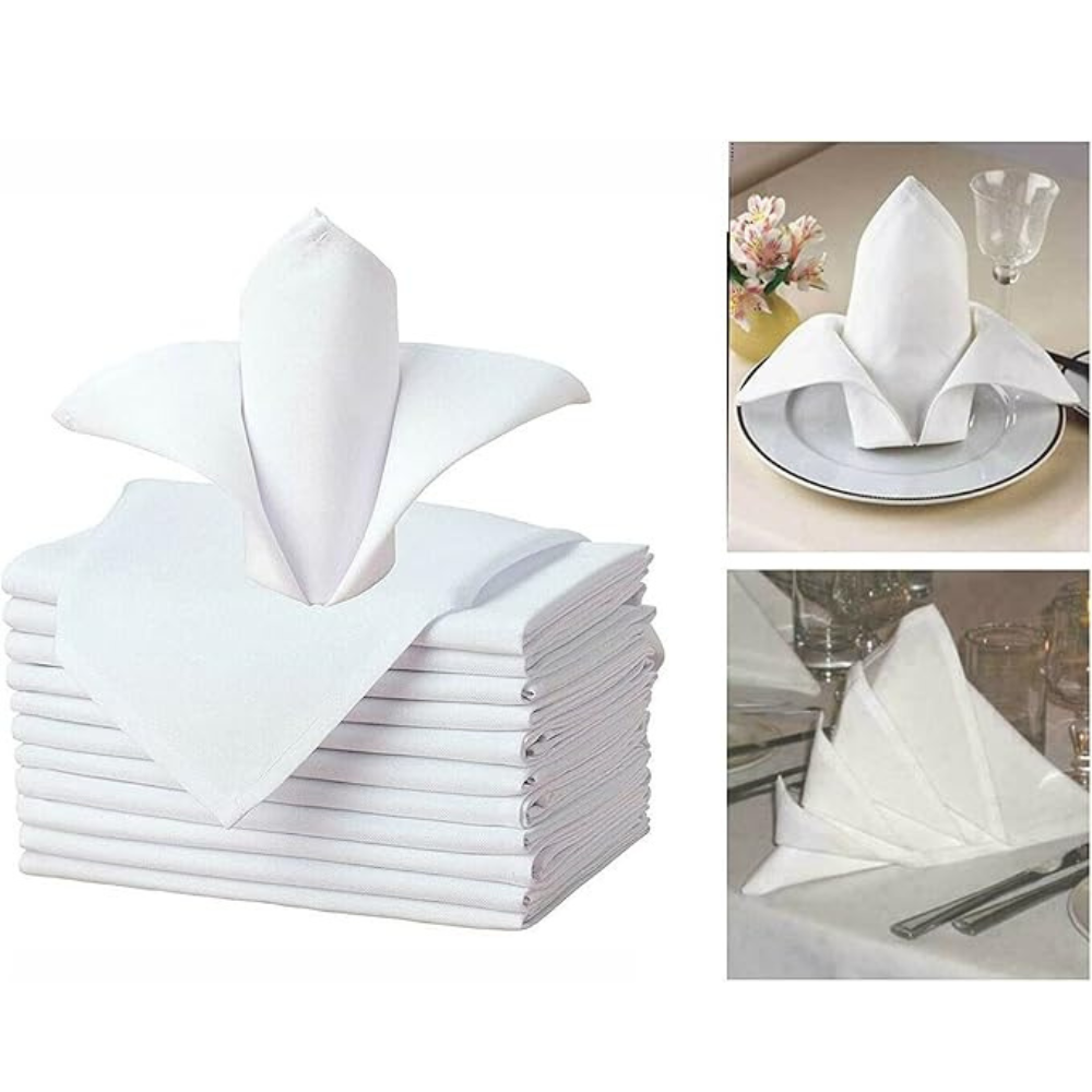 Kitchen Napkins Plain White Customized Logo Dishcloth Restaurant Bar Napkin Kitchen Towels