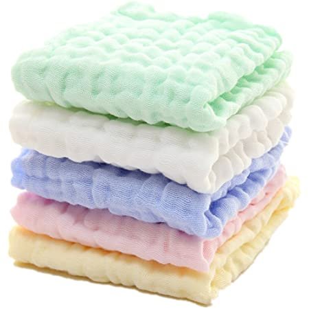 Custom logo solid color 6 layers cotton Baby bath Face towel newborn muslin Washcloth Stuff Handkerchief Towel set