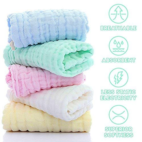 Custom logo solid color 6 layers cotton Baby bath Face towel newborn muslin Washcloth Stuff Handkerchief Towel set