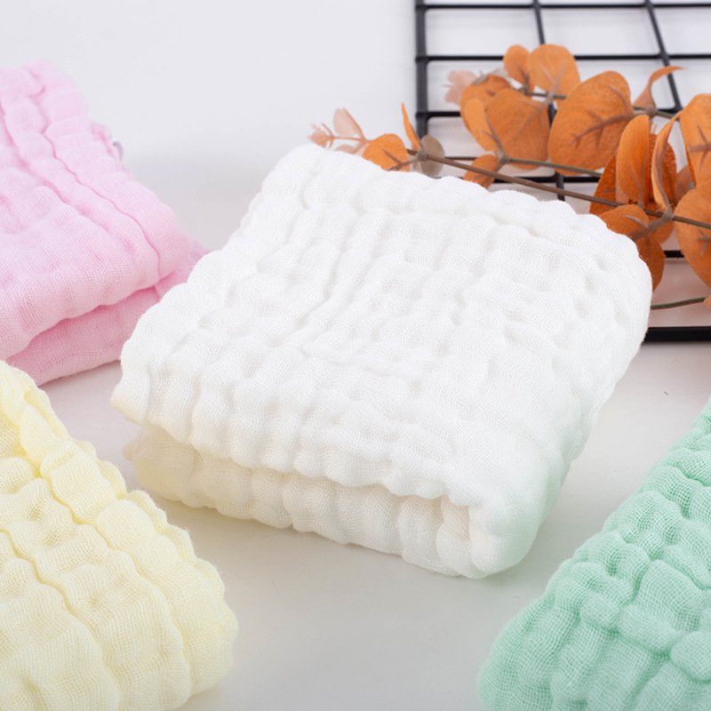 Custom logo solid color 6 layers cotton Baby bath Face towel newborn muslin Washcloth Stuff Handkerchief Towel set