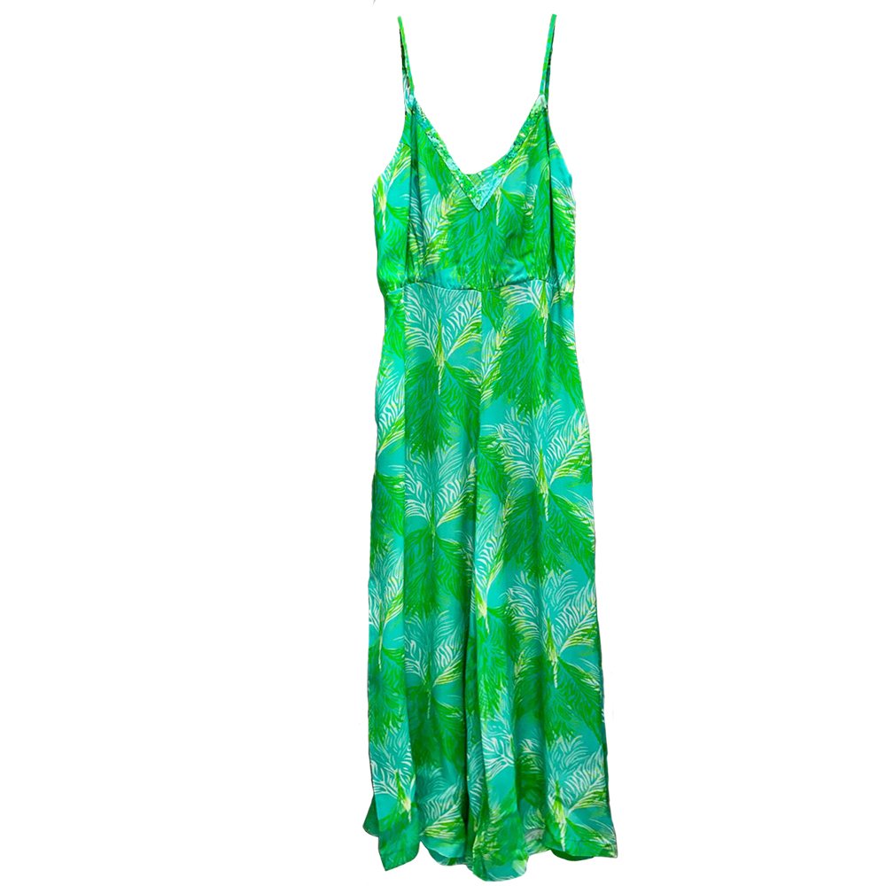 Women's High Quality Digital Print Halter Silk Kaftan Beach Dress