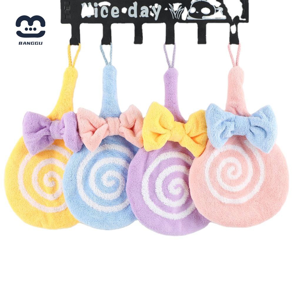 Factory-supplied coral velvet cartoon lollipop hand towel absorbent soft comfortable and hair-resistant children's handkerchief
