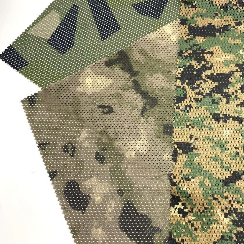 100%polyesyer 115-120GSM camouflage cover mesh fabric for outdoors Hunting and Sun Shade