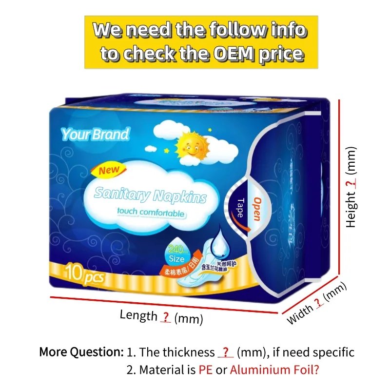Custom Menstrual Period Panties Nursing Pads Sanitary Napkin Pads Disposable Packaging Bags With Easy To Pull Sticker Tear Notch