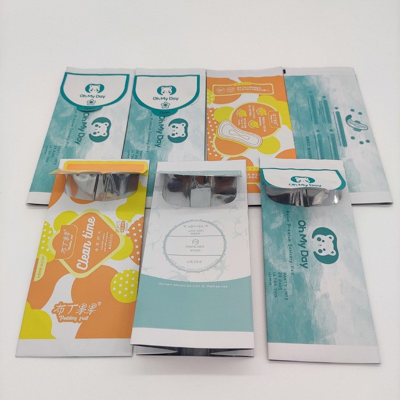 Custom Menstrual Period Panties Nursing Pads Sanitary Napkin Pads Disposable Packaging Bags With Easy To Pull Sticker Tear Notch