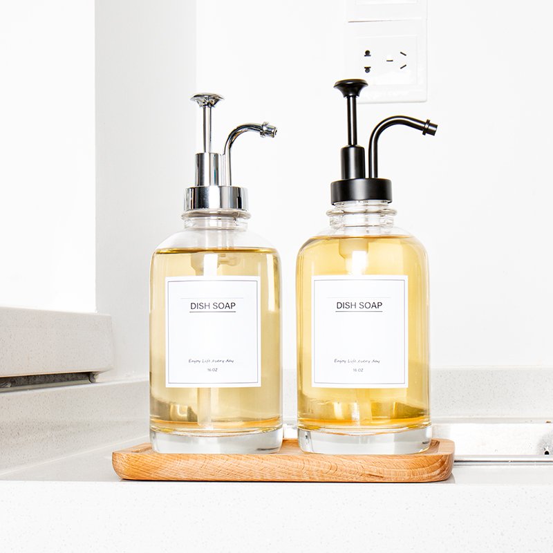 High Quality Custom Luxury 16oz Transparency Boston Glass Soap Dispenser Foam Soap Dispenser Bottle Pump With Pump