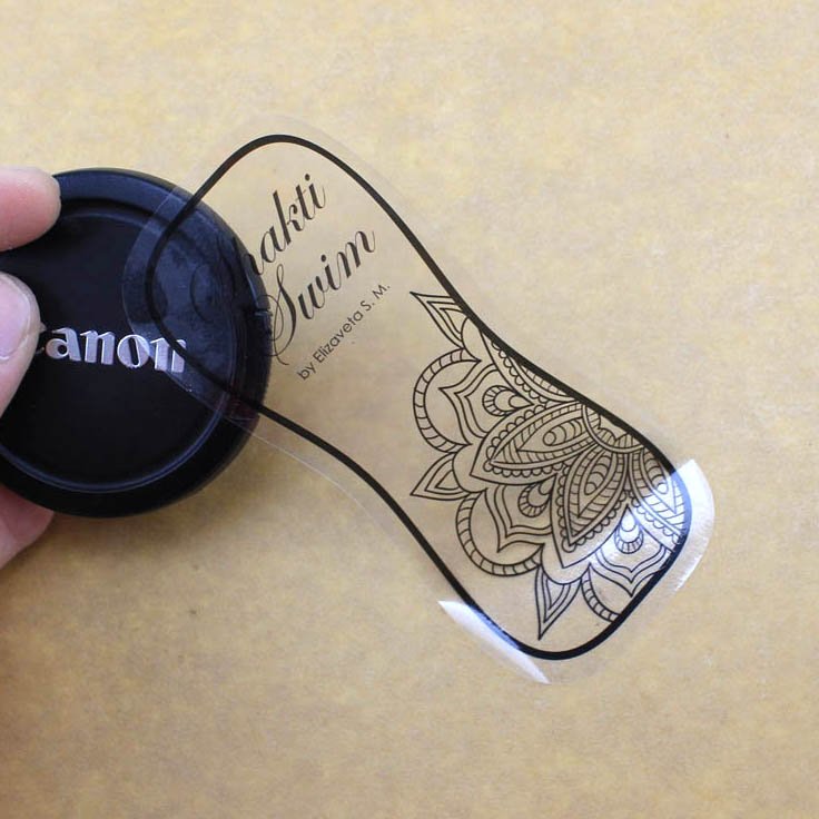 Vinyl Film PVC Label Sticker Transparent Custom Waterproof Soft Self Adhesive Super Clear PVC Material for Label Printing Accept