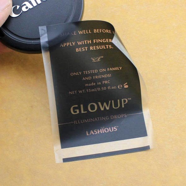 Vinyl Film PVC Label Sticker Transparent Custom Waterproof Soft Self Adhesive Super Clear PVC Material for Label Printing Accept