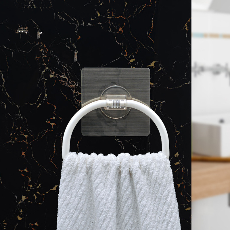 Shuangqing Home Punch-free Towel Rack Nail-free Semi-circular Hanging Bath Handkerchief