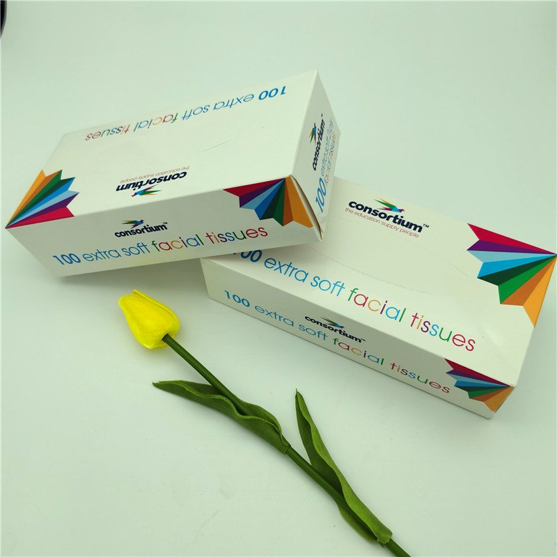 virgin pulp 2ply handkerchief natural customized packaging box facial tissue
