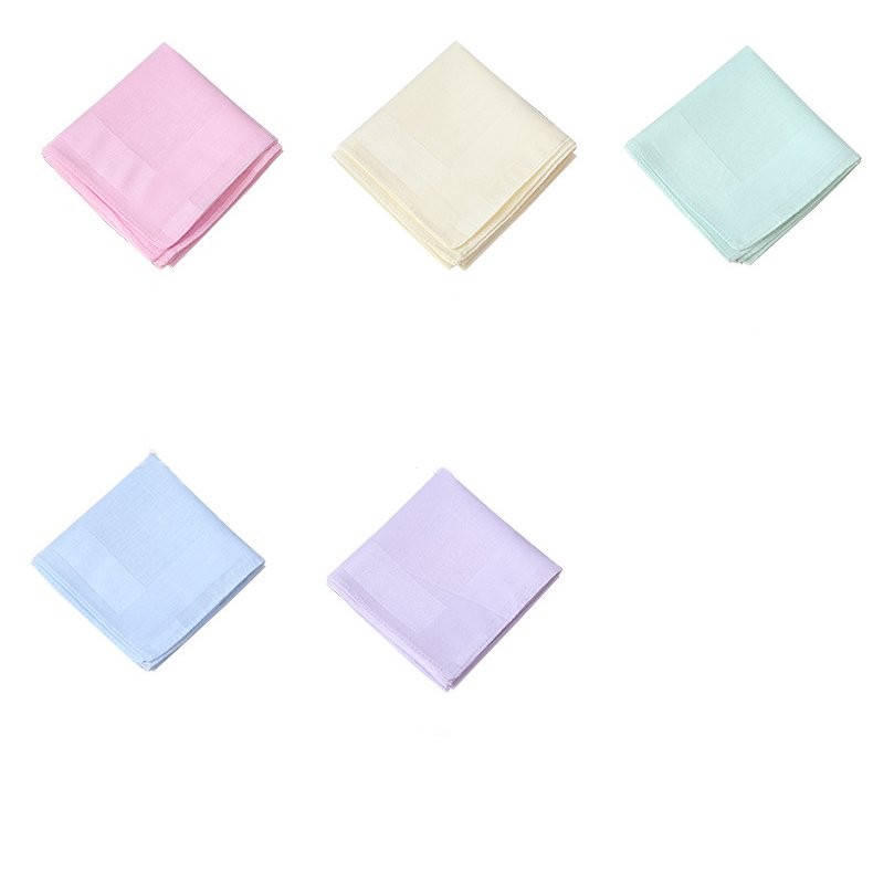 HZO-23085 New Arrival Solid Color Handkerchief Scarves Soft Cotton Hankies Men's Pocket Square Handkerchief Gift Accessories