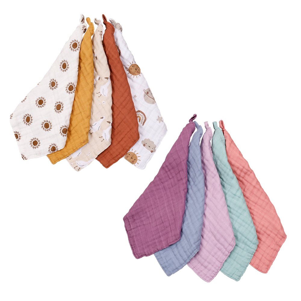 5 in pack Baby Towels Muslin bamboo cotton Cloth Hand Face towel Handkerchief Gauze Cotton Boy Girl Towel Square Kids 29*29cm