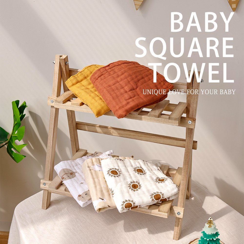 5 in pack Baby Towels Muslin bamboo cotton Cloth Hand Face towel Handkerchief Gauze Cotton Boy Girl Towel Square Kids 29*29cm