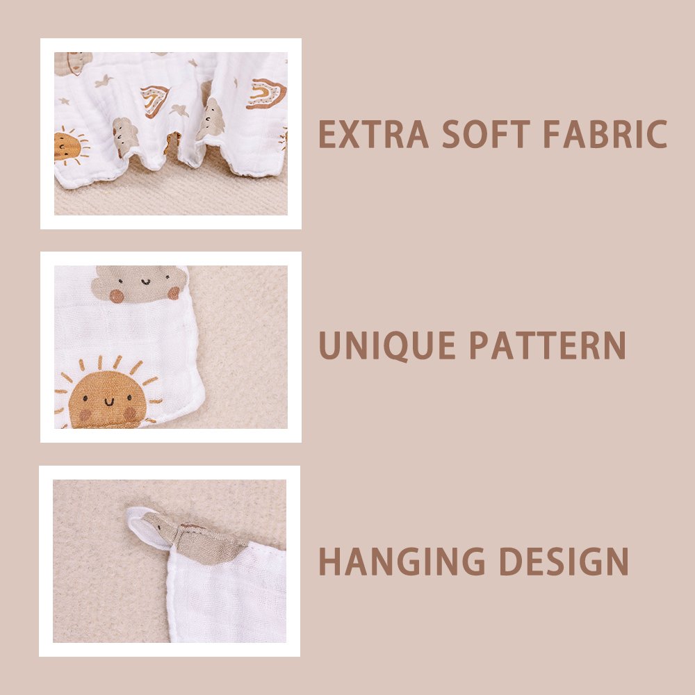 5 in pack Baby Towels Muslin bamboo cotton Cloth Hand Face towel Handkerchief Gauze Cotton Boy Girl Towel Square Kids 29*29cm