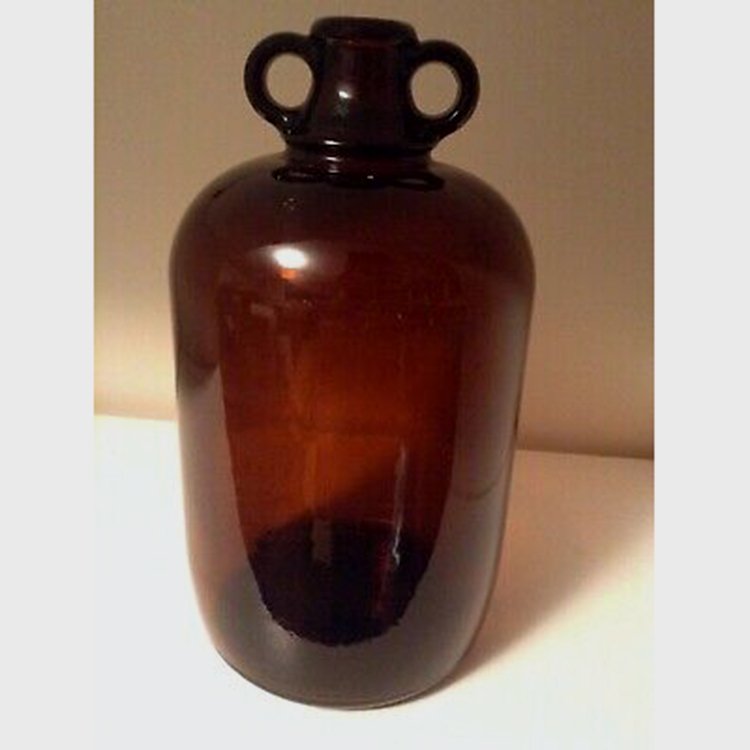 1 Gallon Amber Glass Beer Bottle with Double Handle Custom 3800ML Brew Beer Glass Growler Bottles with Caps demijohn