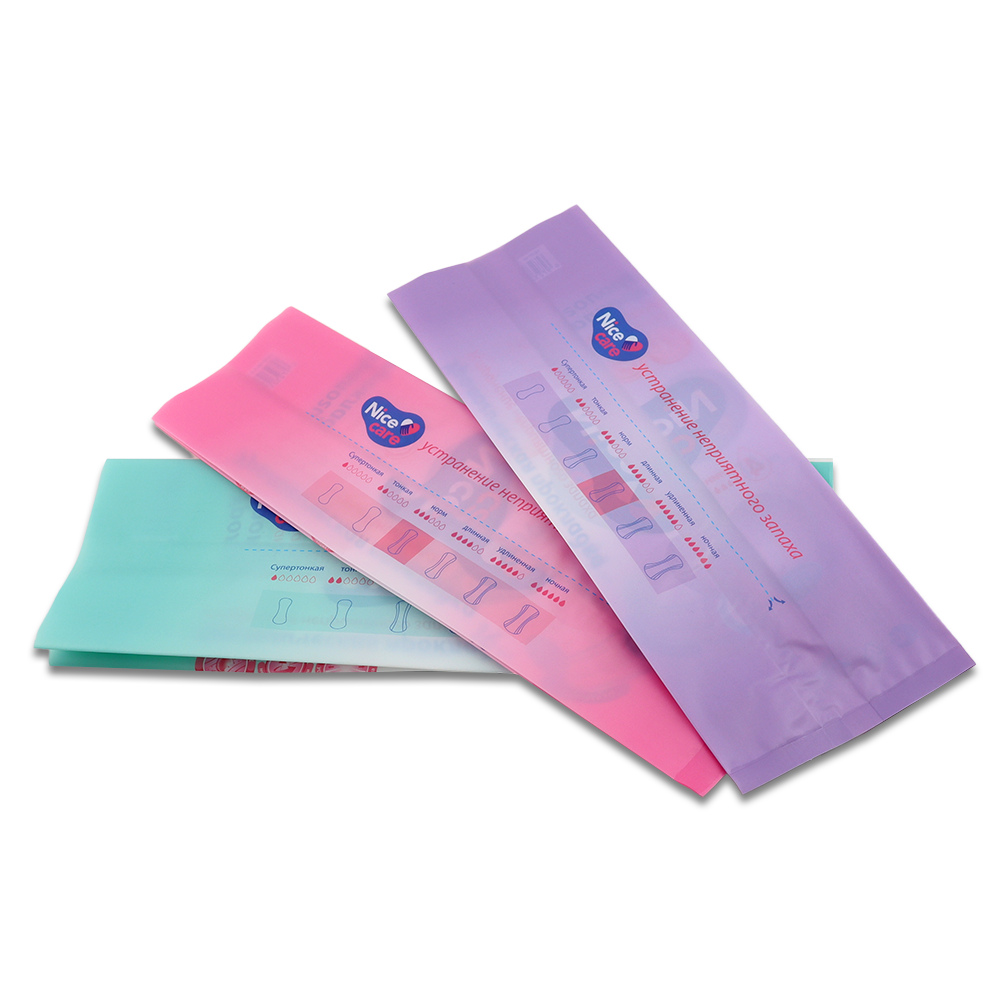 Wholesale Custom Printed Side Gusset Heat Sealing Packs Plastic Sanitary Pads Bag Sanitary Napkin Packaging Bag