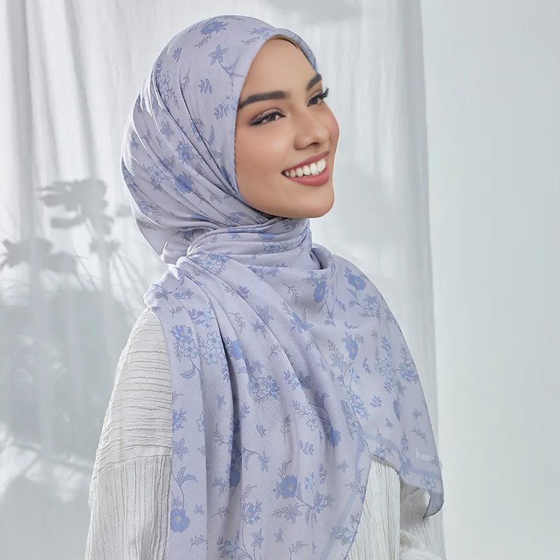 Wholesale New Shimmer Islamic Women's Hijabs 2024 Printed Cotton Square tudung Bamboo Gift Box Muslim Kleid Femme