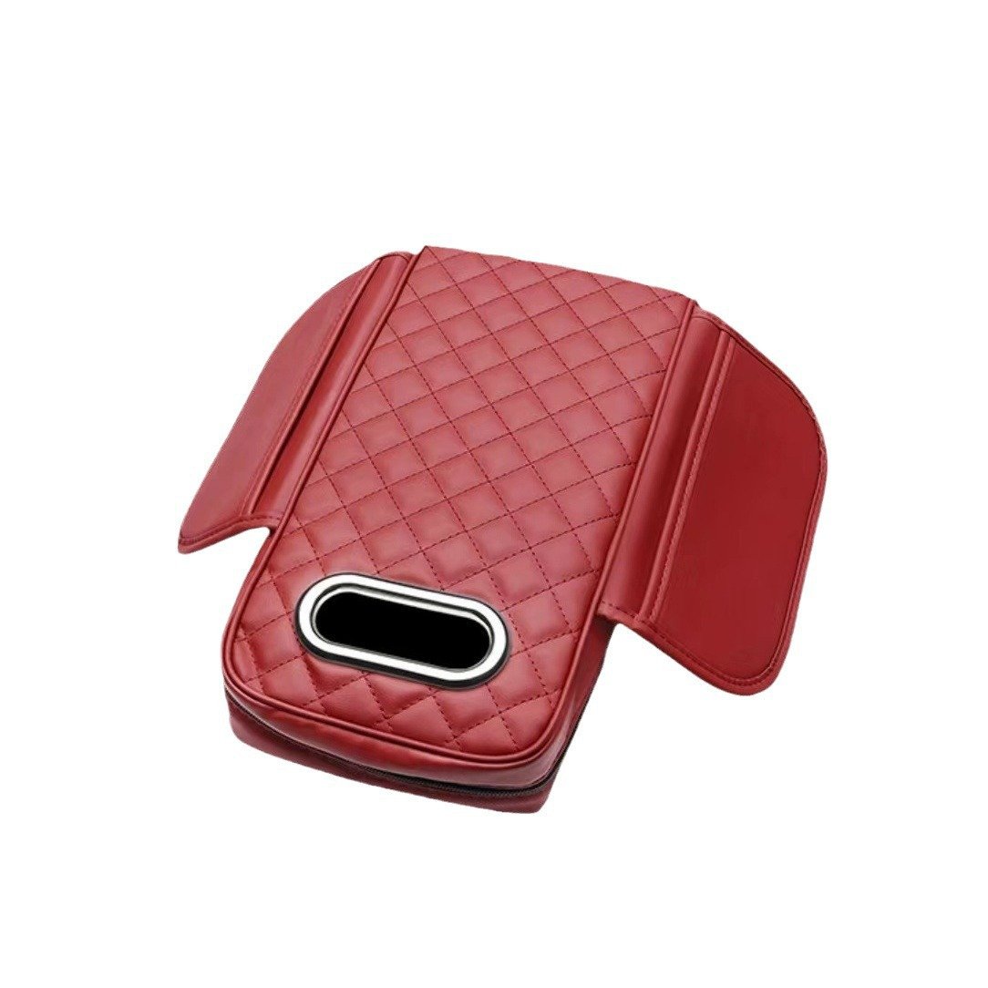 Luxury Car Interior Upgrade: Leather Armrest Box with Memory Foam & Tissue Holder