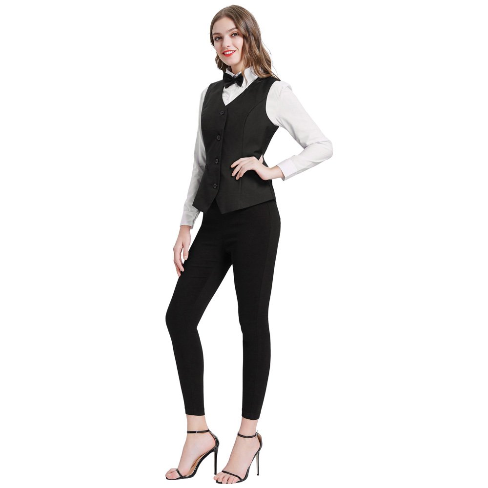 CL011138 GK Sleeveless V-Neck Handkerchief Hem Retro Women's Vintage Vest Coat Waistcoat