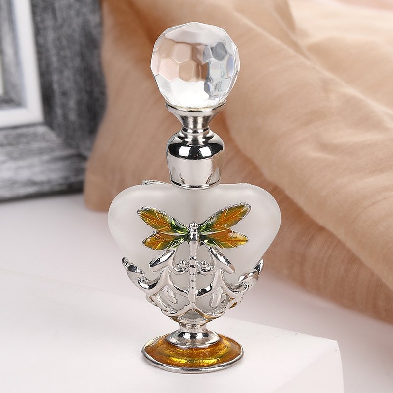 Mini 5ml Metal Dragonfly Perfume Bottle Frosted Glass Essential Oil Decorative & Refillable-Available in 30ml 50ml Sizes#58782