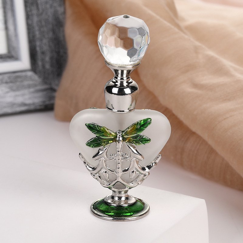 Mini 5ml Metal Dragonfly Perfume Bottle Frosted Glass Essential Oil Decorative & Refillable-Available in 30ml 50ml Sizes#58782