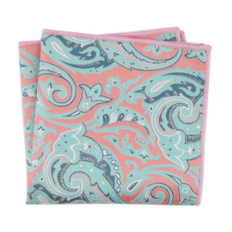 Latest Design Multi-Color Paisley Handkerchief for Men 100% Polyester Pocket Square for Elegant Look