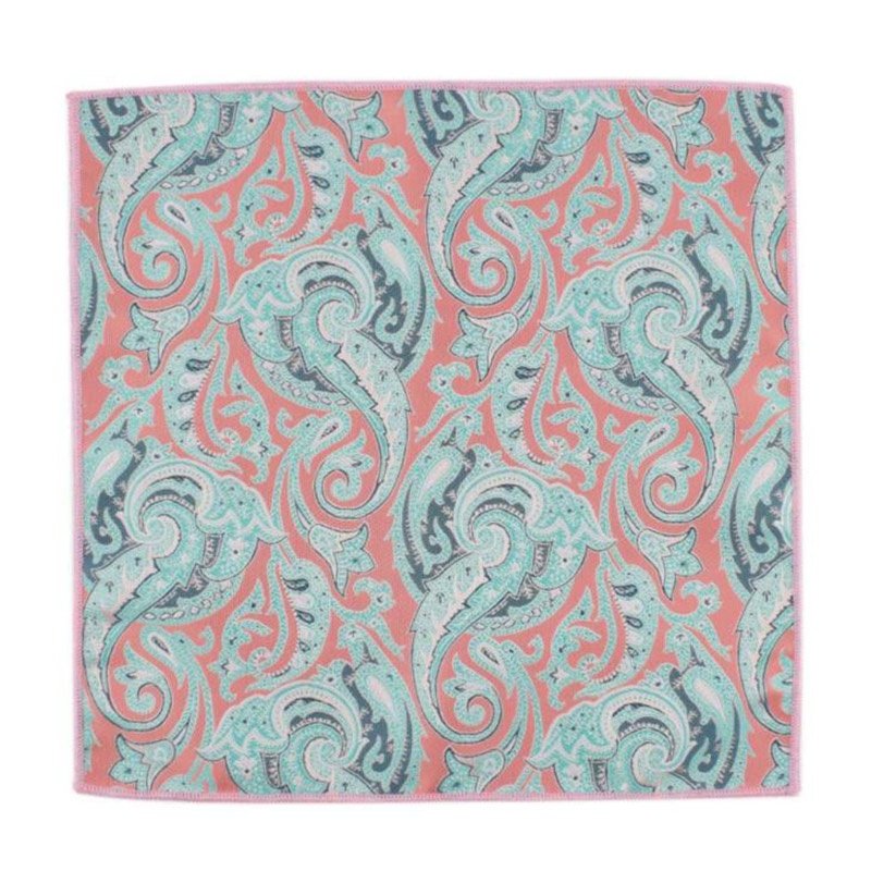Latest Design Multi-Color Paisley Handkerchief for Men 100% Polyester Pocket Square for Elegant Look