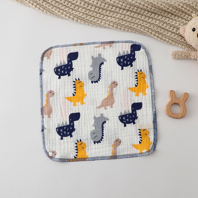 Hot Sell Cheap Cute Cartoon Pure Cotton Baby Gauze Towel Baby Face Washing Small Square Towel Children's Soft Handkerchiefs