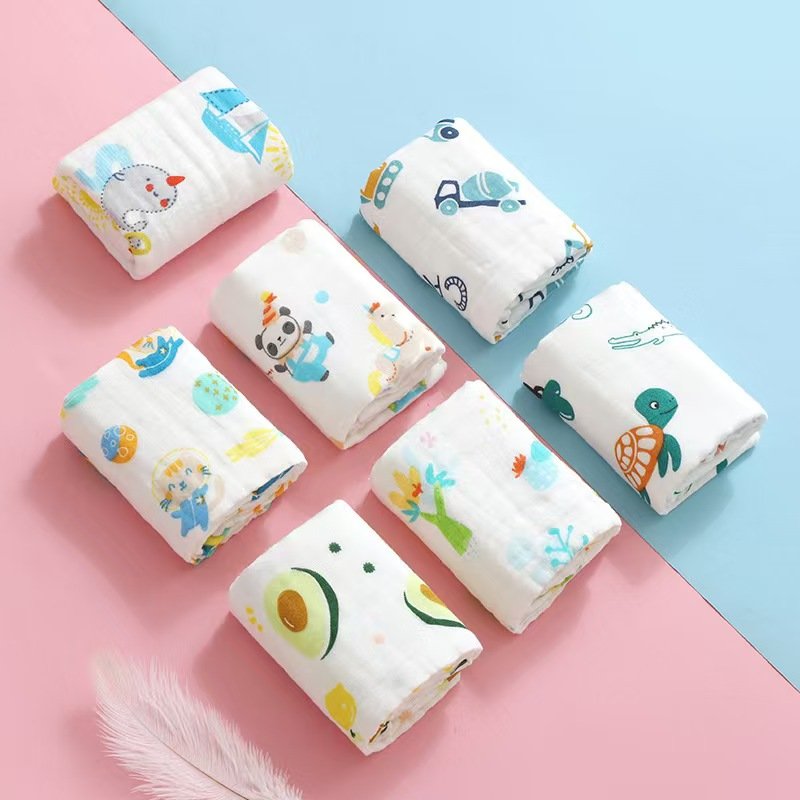 Baby six-layer gauze square towel cotton high density children's baby face towel cotton gauze drool towel