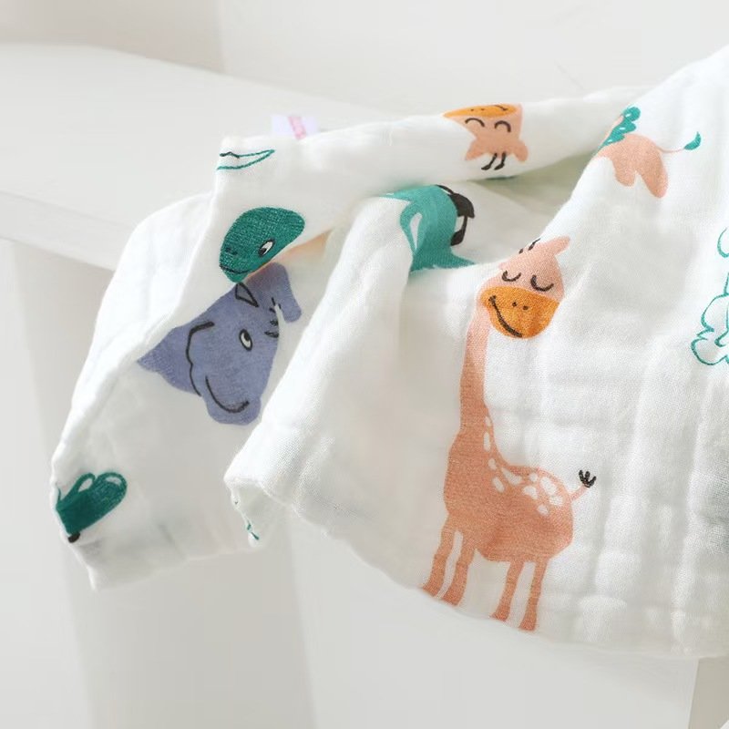 Baby six-layer gauze square towel cotton high density children's baby face towel cotton gauze drool towel
