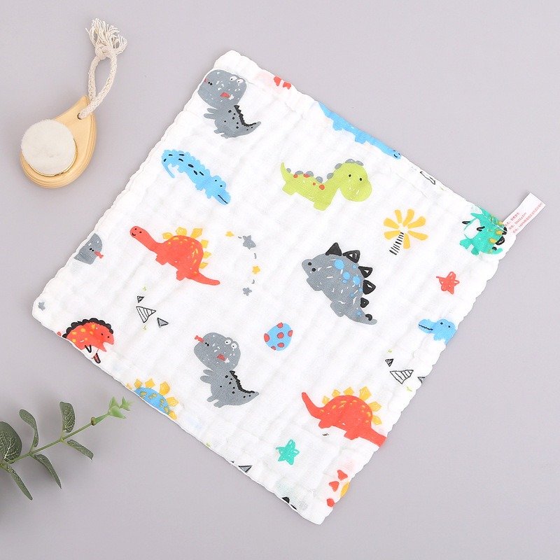 Custom Wholesale Newborn Baby Saliva Burp Cloths Small 100% Cotton Face Towels 6 layers Muslin Baby Washcloth