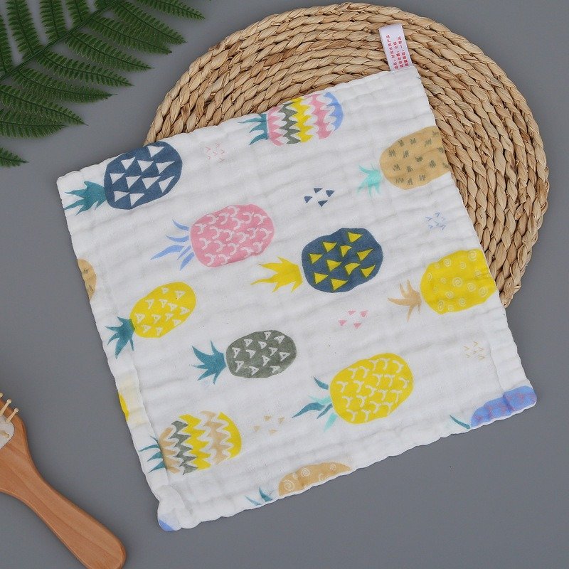 Custom Wholesale Newborn Baby Saliva Burp Cloths Small 100% Cotton Face Towels 6 layers Muslin Baby Washcloth