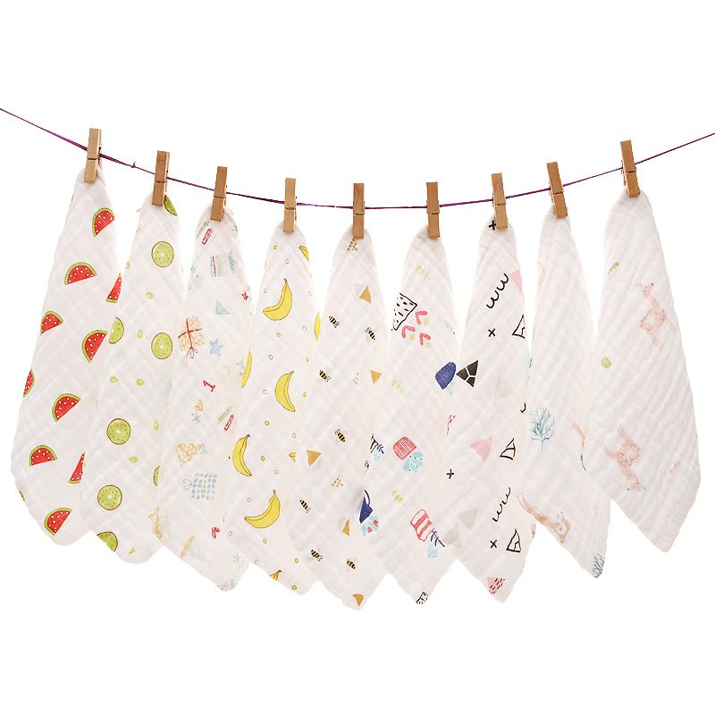 Baby Towel Cotton 6 Layers Gauze Newborn Infant Toddler Face Towel Hand Bathing Bibs Handkerchief Children Soft Towel