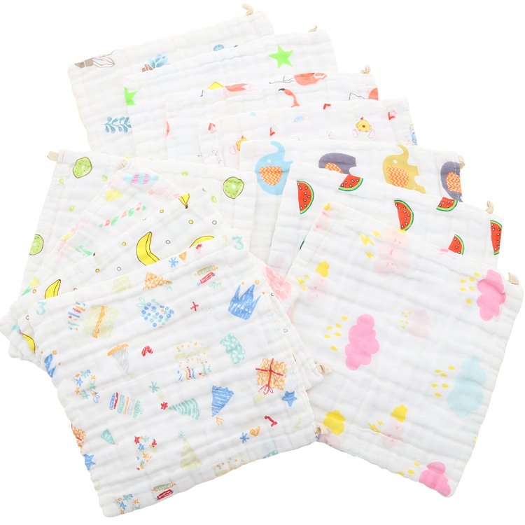 Baby Towel Cotton 6 Layers Gauze Newborn Infant Toddler Face Towel Hand Bathing Bibs Handkerchief Children Soft Towel