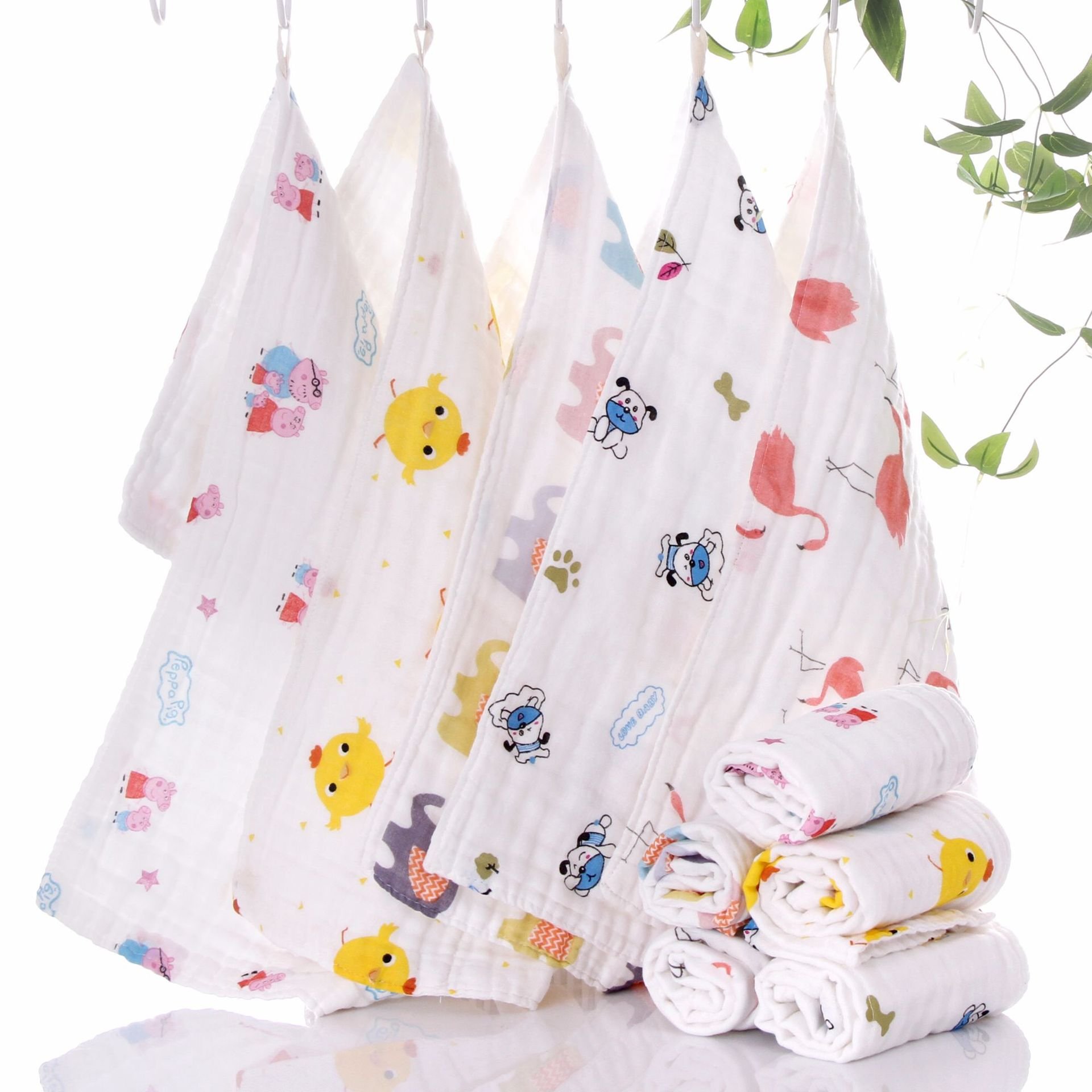 Baby Towel Cotton 6 Layers Gauze Newborn Infant Toddler Face Towel Hand Bathing Bibs Handkerchief Children Soft Towel
