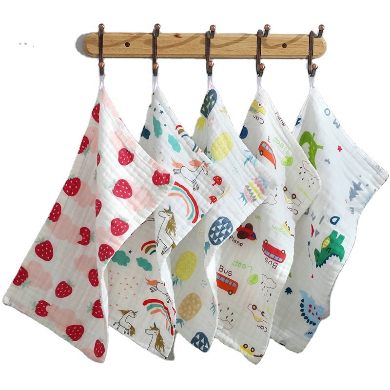 Gauze Cotton Burp Cloth Towels Newborn Baby Soft Absorbent Pure Cotton Face Bath Towels Face Handkerchief Burp Cloth Washcloth