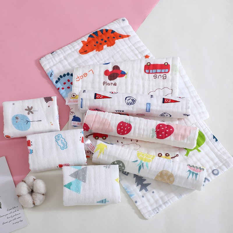 Gauze Cotton Burp Cloth Towels Newborn Baby Soft Absorbent Pure Cotton Face Bath Towels Face Handkerchief Burp Cloth Washcloth
