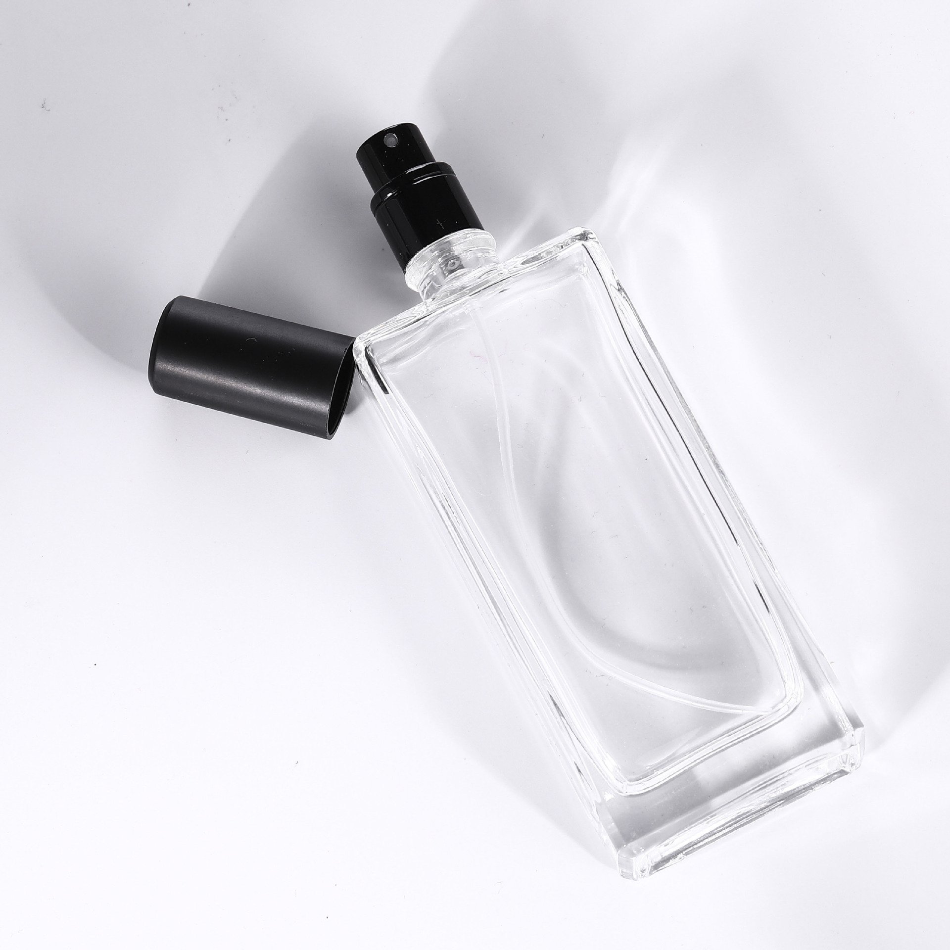 FTS Manufacture 50ml Perfume Clear Screw Neck Glass Spray Bottle
